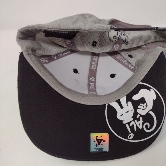 Cali Snapback Hat Gray OSFA Embroidered Colorblock Top Level 6 Panel - Picture 6 of 8